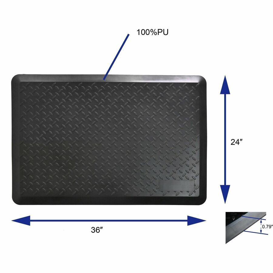 Image of Lorell Mat,f/Workstation,Standing,24"x36",BK