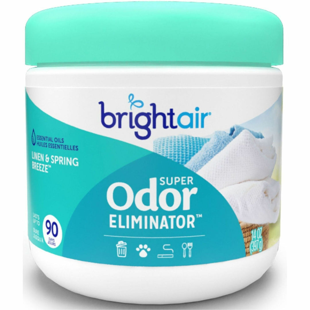 Image of BRIGHT Air® Super Odor Eliminator, Linen and Spring Breeze, 14 oz Jar