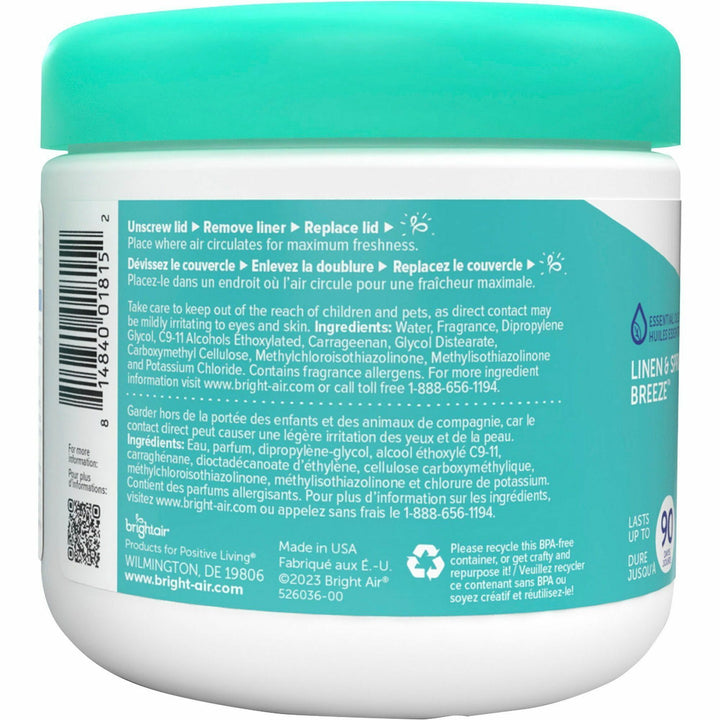 Image of BRIGHT Air® Super Odor Eliminator, Linen and Spring Breeze, 14 oz Jar