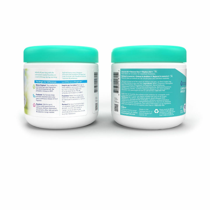 Image of BRIGHT Air® Super Odor Eliminator, Linen and Spring Breeze, 14 oz Jar
