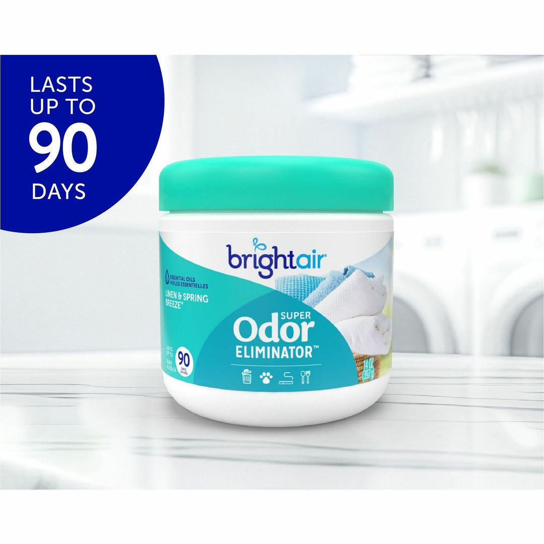 Image of BRIGHT Air® Super Odor Eliminator, Linen and Spring Breeze, 14 oz Jar