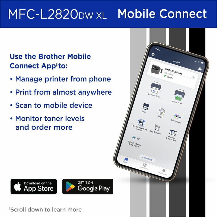 Image of Brother MFC-L2820DWXL Laser Multifunction Printer