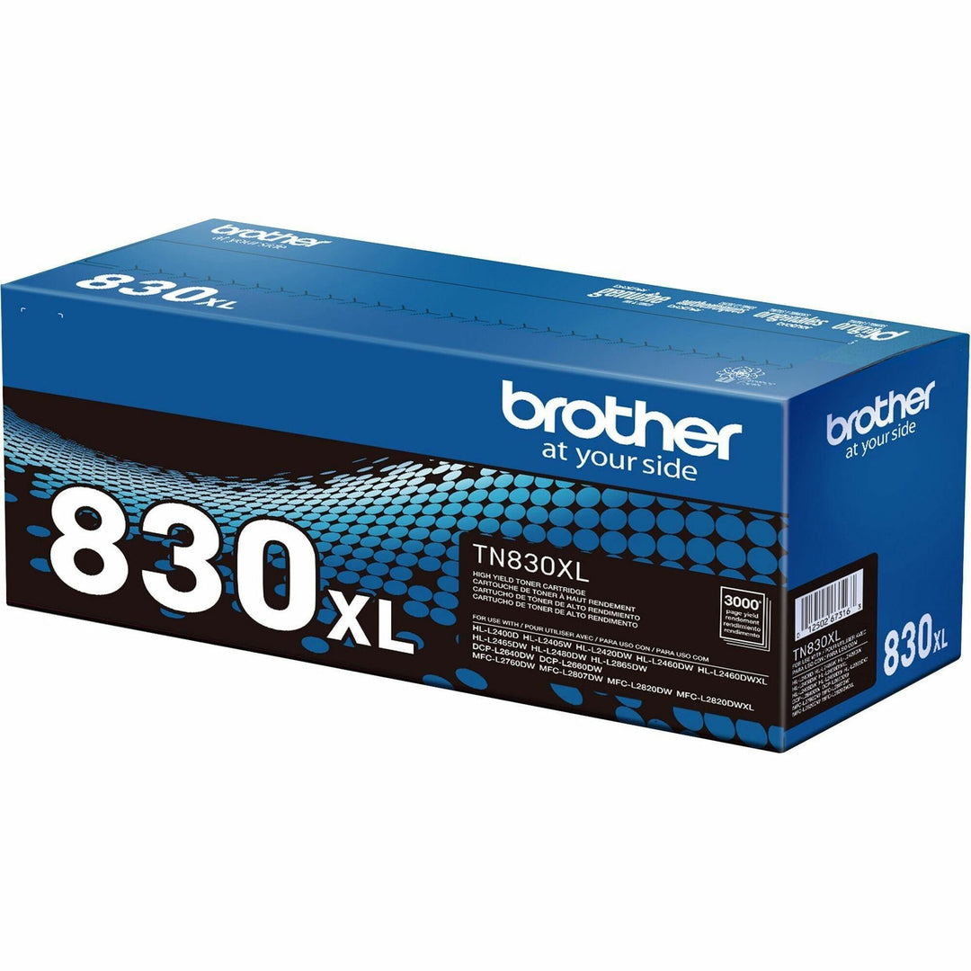 Image of Brother TN830XL High Yield Black Toner Cartridge, 3000 Pages, 1 Each