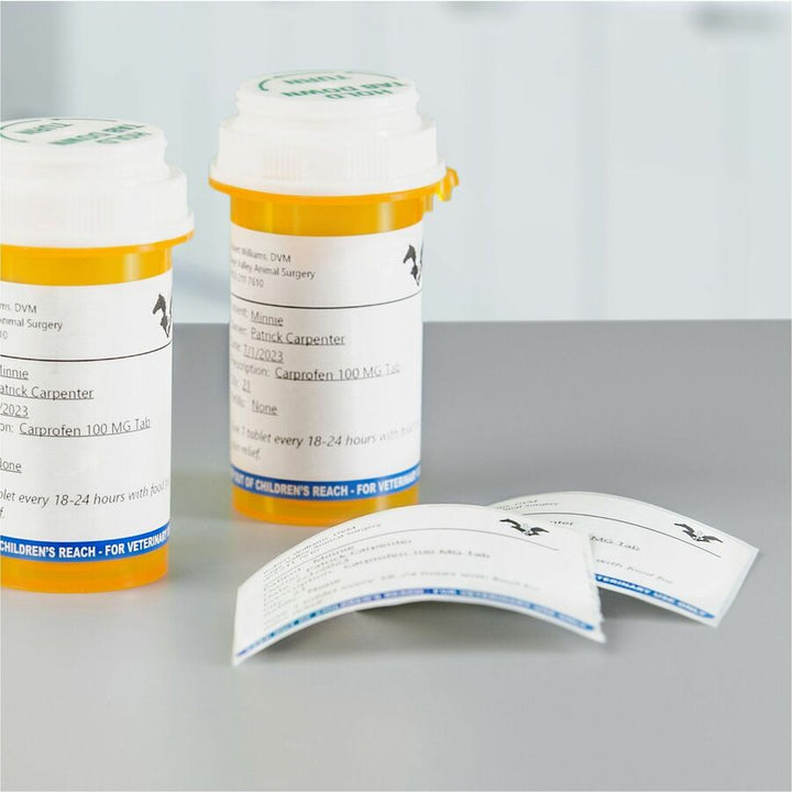 Image of Dymo 2187328 LabelWriter Veterinary Labels, x 2 3/4" W x 2 1/8" Length, Roll, Direct Thermal, White, 400 / Roll, 6 / Box