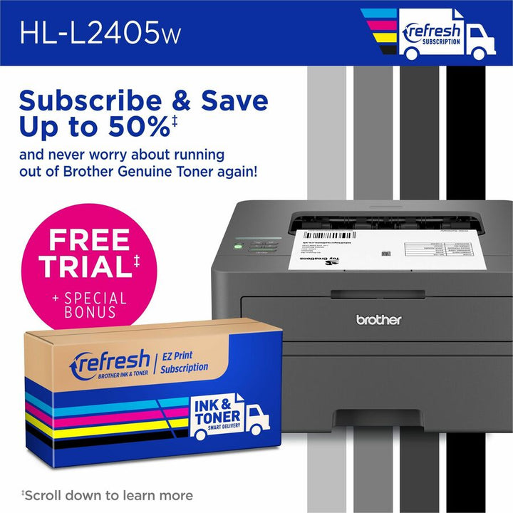 Image of Brother Wireless HL-L2405W Compact Monochrome Laser Printer