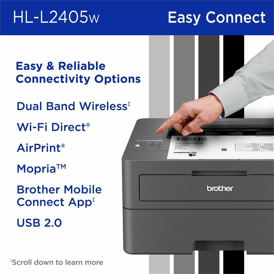 Image of Brother Wireless HL-L2405W Compact Monochrome Laser Printer