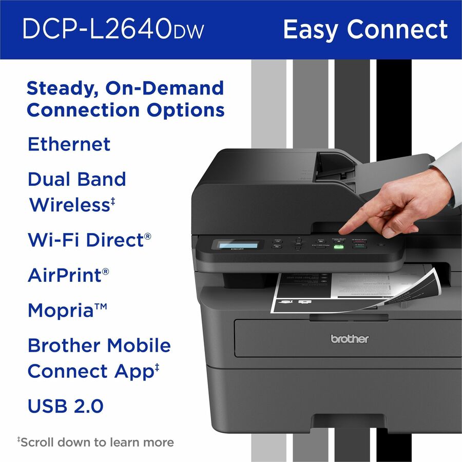 Image of Brother Wireless DCP-L2640DW Compact Monochrome Multi-Function Laser Printer