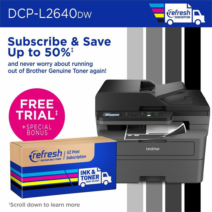 Image of Brother Wireless DCP-L2640DW Compact Monochrome Multi-Function Laser Printer