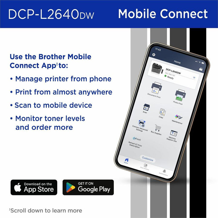 Image of Brother Wireless DCP-L2640DW Compact Monochrome Multi-Function Laser Printer