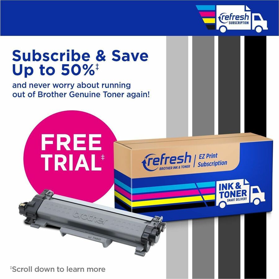 Image of Brother TN830XL2PK TN830XL 2PK High Yield Black Toner Cartridge Twin-Pack, 3000, 2 / Pack