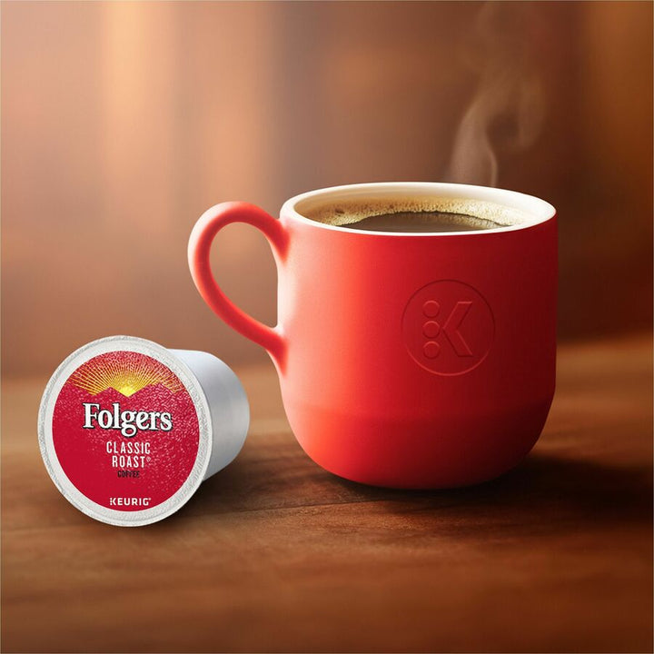 Image of Folger 7456 Classic Roast Coffee, Compatible with Keurig K-Cup Brewer, American, Medium, 24 K-Cup, K-Cup, Classic Roast, Kosher, 24 / Box