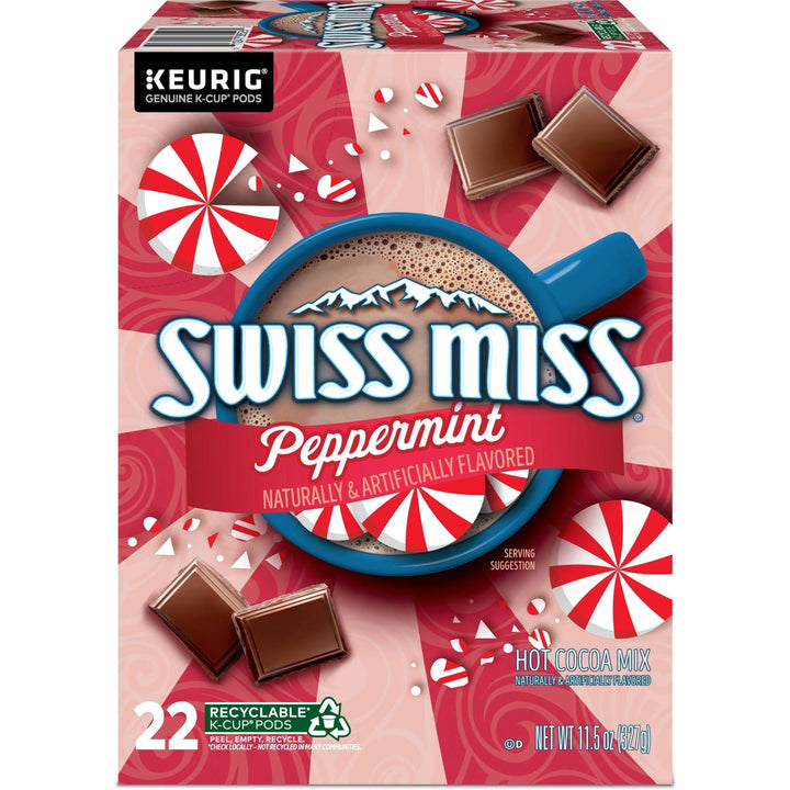 Image of Swiss Miss® 8526 K-Cup Peppermint Hot Cocoa, Hot Cocoa, Peppermint, 22 / Box