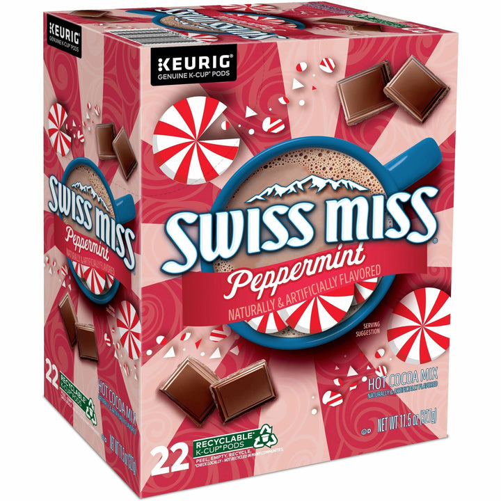 Image of Swiss Miss® 8526 K-Cup Peppermint Hot Cocoa, Hot Cocoa, Peppermint, 22 / Box