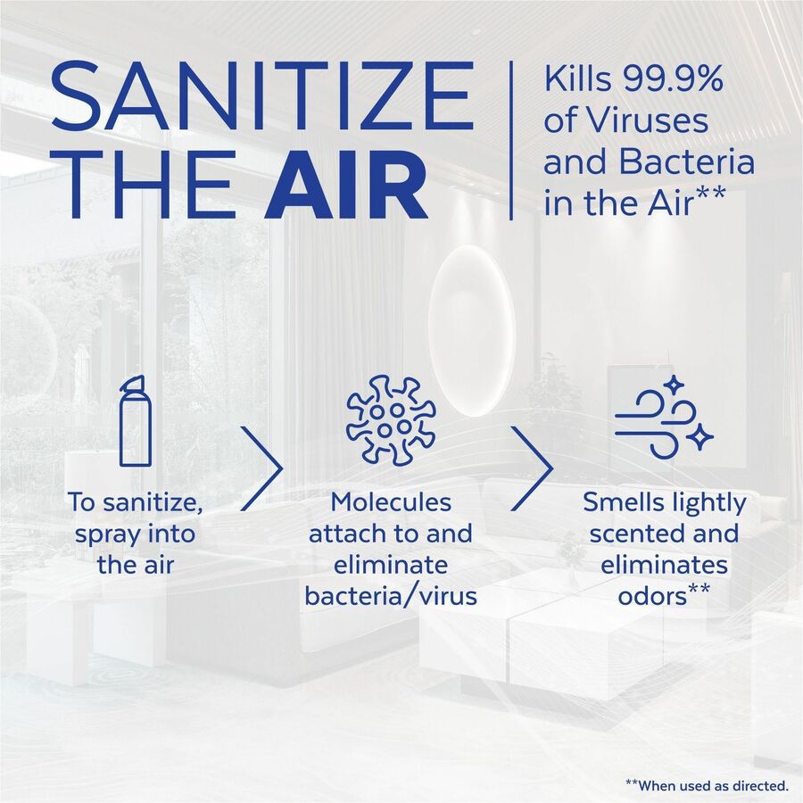 Image of Lysol 99351 Linen Scent Air Sanitizer, Spray, 10 fl oz (0.3 quart), White Linen, Antimicrobial, Odor Neutralizer, 1 Each