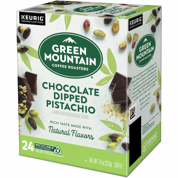 Image of Green Mountain Coffee Roasters® 0158 Coffee, Compatible with Keurig Brewer, Smooth, K-Cup, Pod, Chocolate Dipped Pistachio, Kosher, 24 / Box