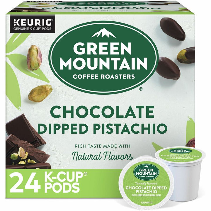 Image of Green Mountain Coffee Roasters® 0158 Coffee, Compatible with Keurig Brewer, Smooth, K-Cup, Pod, Chocolate Dipped Pistachio, Kosher, 24 / Box