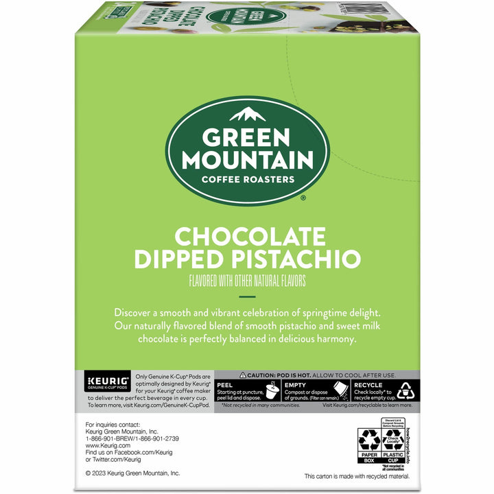 Image of Green Mountain Coffee Roasters® 0158 Coffee, Compatible with Keurig Brewer, Smooth, K-Cup, Pod, Chocolate Dipped Pistachio, Kosher, 24 / Box