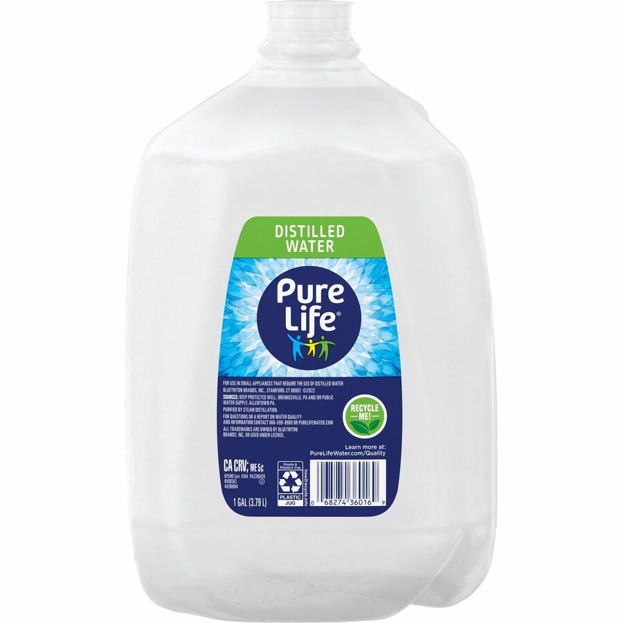 Image of Pure Life 12532472 Distilled Water, 127.82 fl oz (3.78 L)Bottle, 6 / Carton
