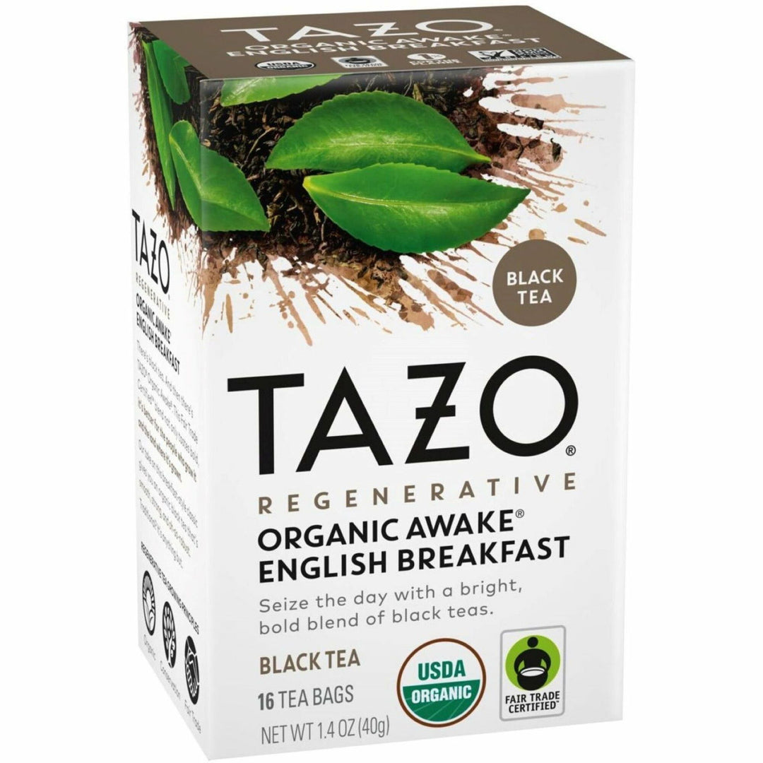 Image of Tazo 00303 Regenerative Organic Awake English Breakfast, Caffeinated, Organic, 16/Box, 16 / Box