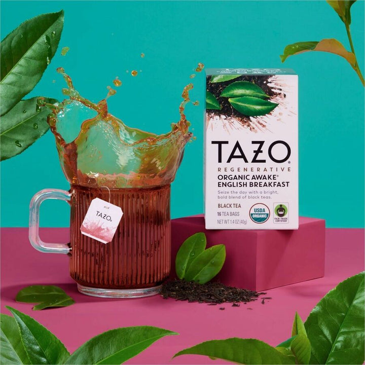 Image of Tazo 00303 Regenerative Organic Awake English Breakfast, Caffeinated, Organic, 16/Box, 16 / Box