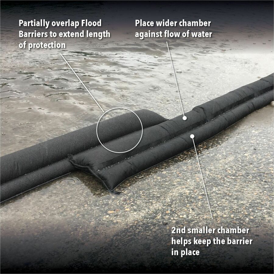 Image of Quick Dam QD6108 Flood Barriers, 3.5" Height, Black, 8 / Carton