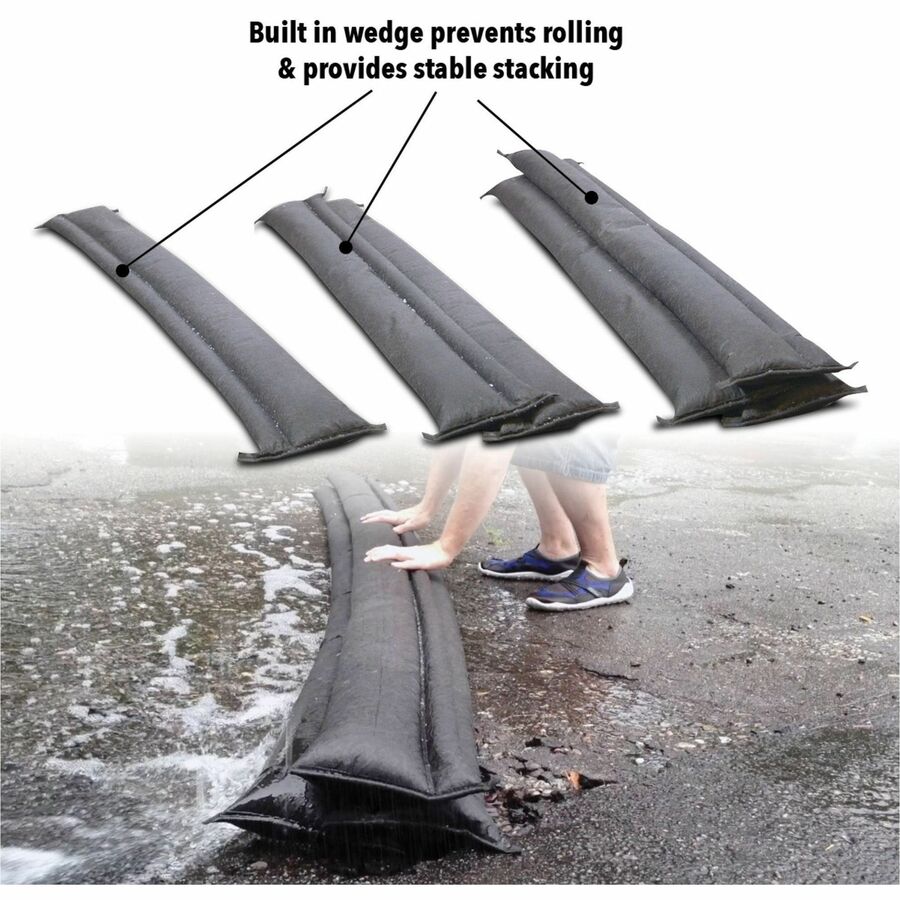 Image of Quick Dam QD6108 Flood Barriers, 3.5" Height, Black, 8 / Carton
