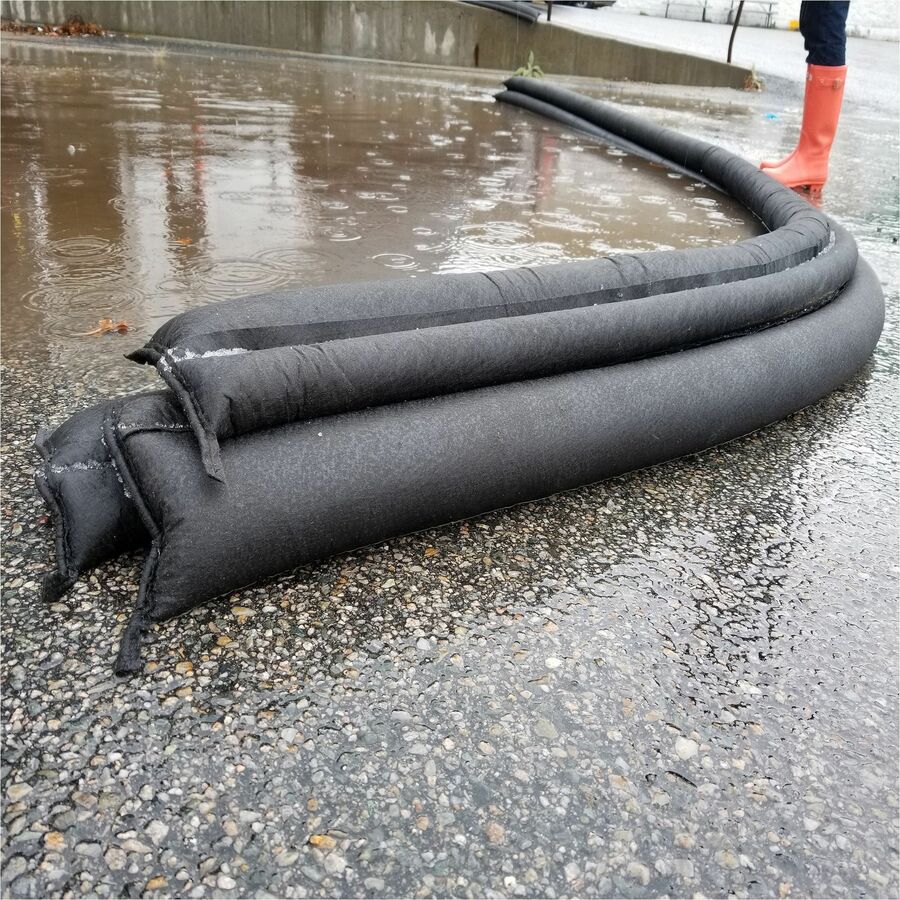 Image of Absorbent Specialty Products Flood Barriers,14 Gallon/108 lb Cap,17'Lx3.5"H,5/CT,Black