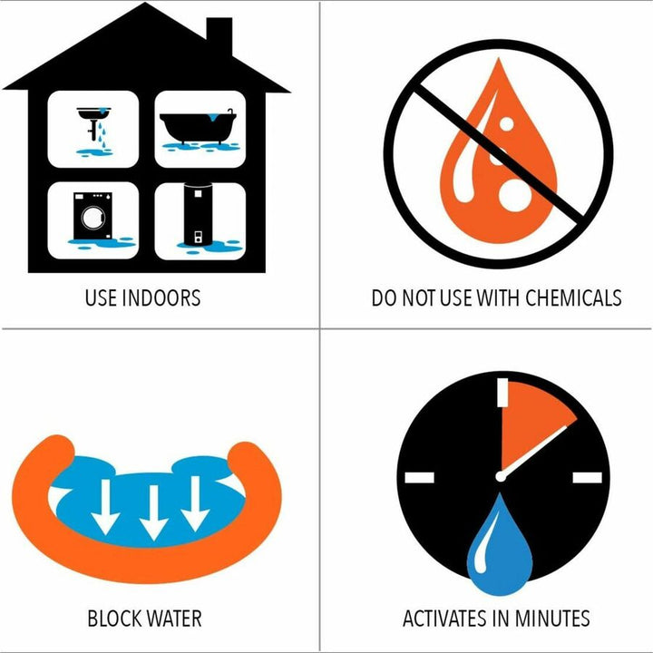 Image of Absorbent Specialty Products Dams,f/Floodwater,Gel Interior,10'Lx2.5"H,12/CT,Orange
