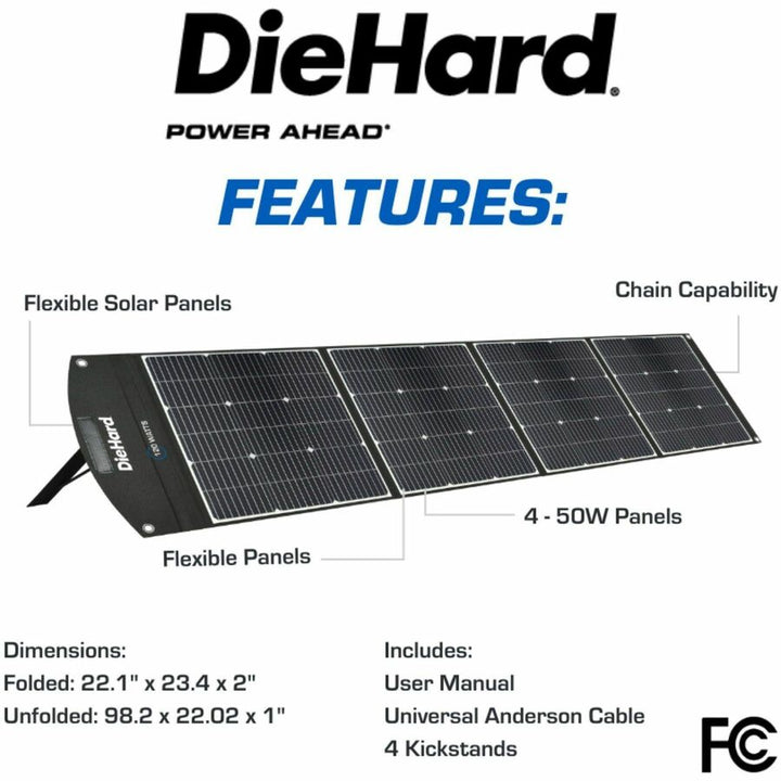 Image of ESM Solar Panel,200 Watt,20Volt,9.8' Cable,31-1/2"x126",Rich BK