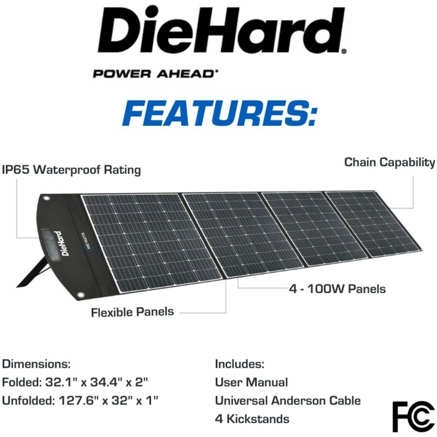 Image of ESM Solar Panel,400 Watt,39Volt,9.8' Cable,31-1/2"x126",Rich BK