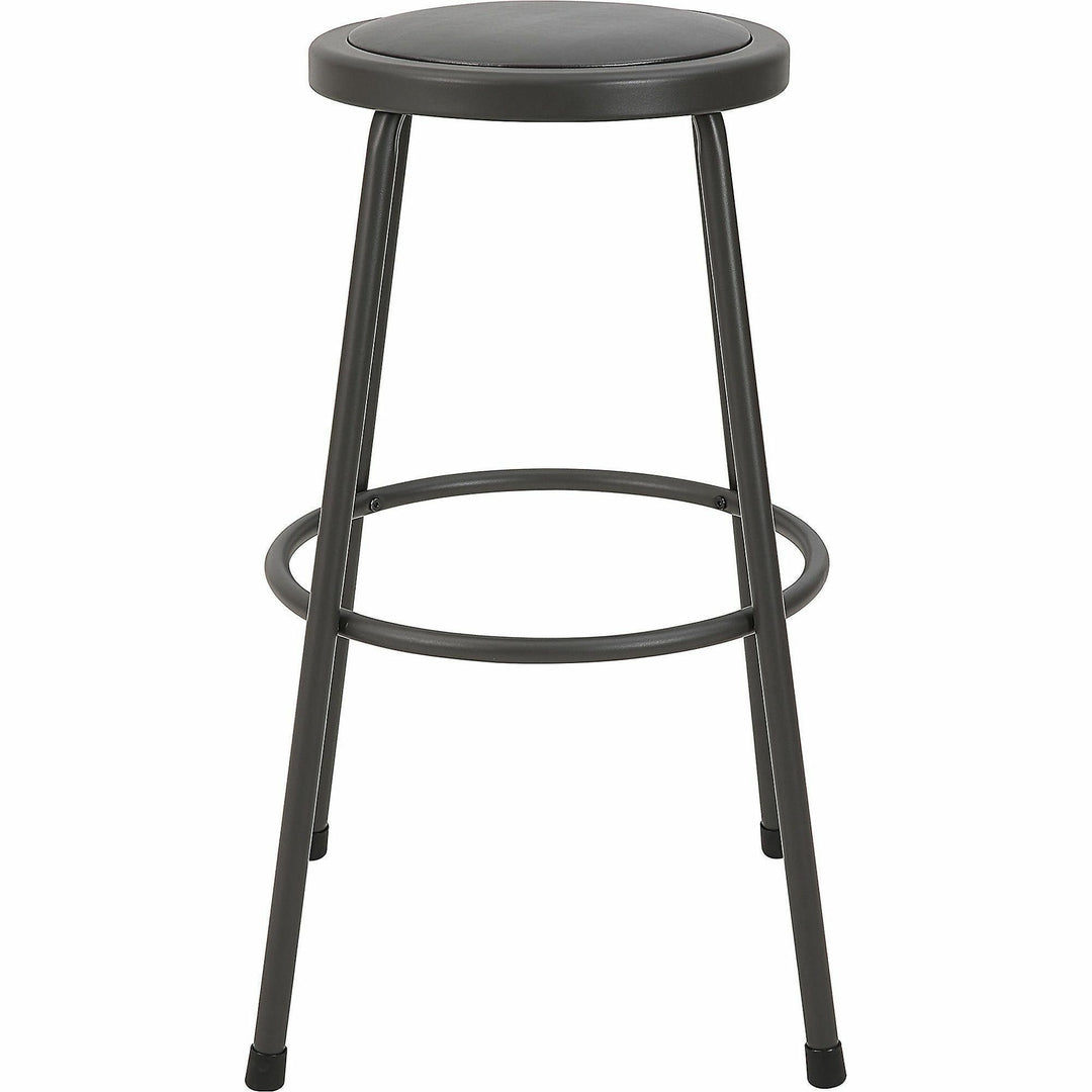 Image of Lorell Stool,No Back,Metal,30"H Padded Vinyl Seat,Light Gray