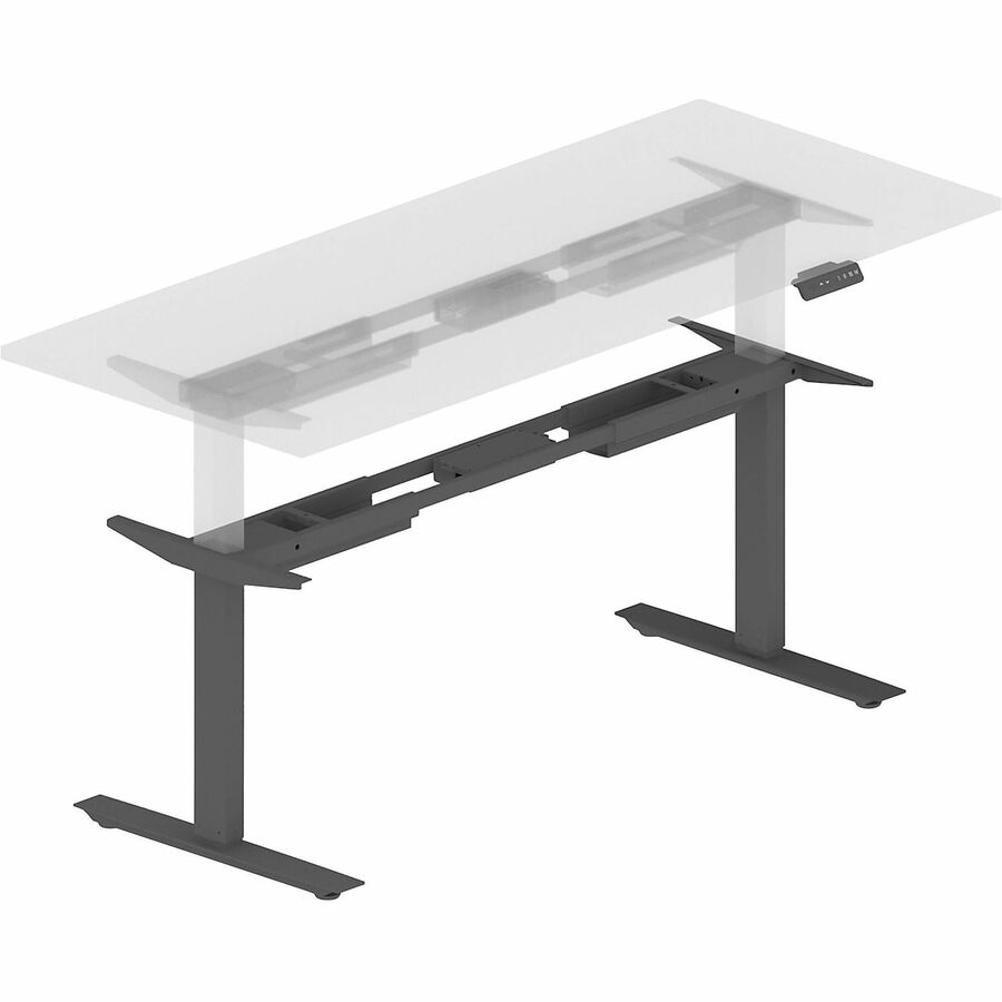 Image of Lorell Sit-to-Stand Base,f/48"-72" Tabletop,2-Tier,26.6"-45.1"H,BK