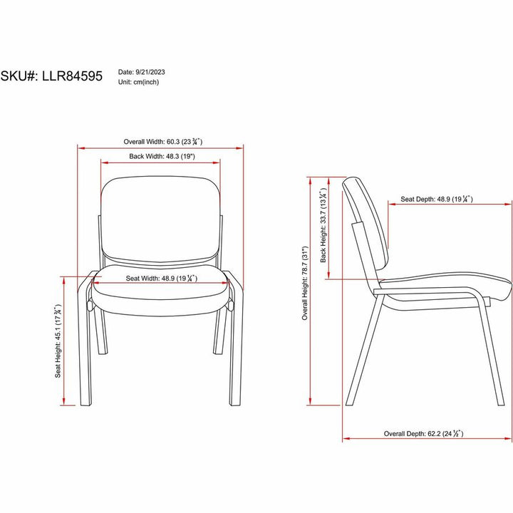Image of Lorell 84595 Deluxe Guest Seating Deluxe 4-Leg Guest Chair without Arms