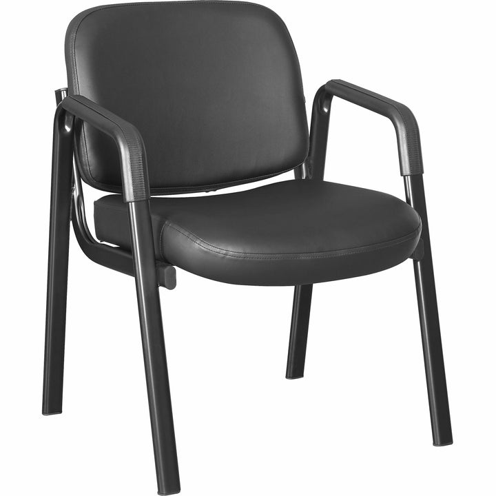 Image of Lorell Guest Chair,w/Arms,Leather,24-3/4"x26"x33-1/2",BK