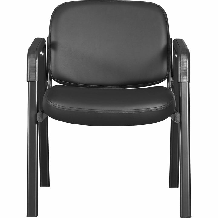 Image of Lorell Guest Chair,w/Arms,Leather,24-3/4"x26"x33-1/2",BK