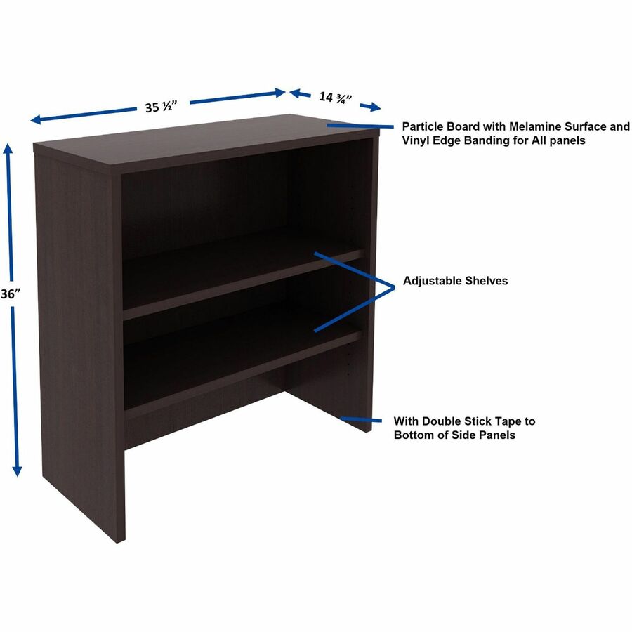 Image of Lorell Bookcase, Stack-on, 36"x15"x36", Espresso