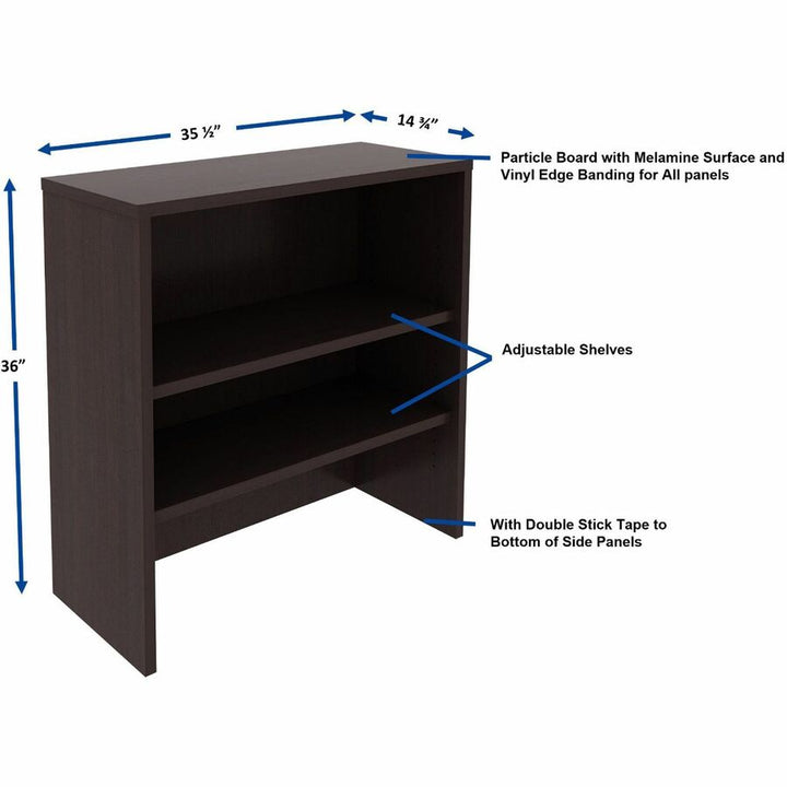 Image of Lorell Bookcase, Stack-on, 36"x15"x36", Espresso