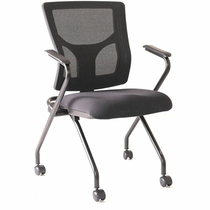 Image of Lorell Chair,w/Arms,Training,Nestable,19-1/2"x19-5/16"x37",2/CT,BK