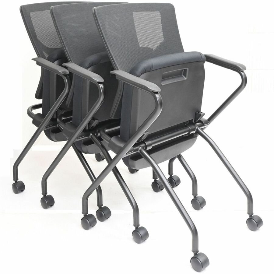 Image of Lorell Chair,w/Arms,Training,Nestable,19-1/2"x19-5/16"x37",2/CT,BK