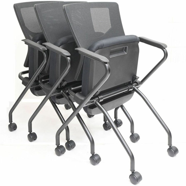 Image of Lorell Chair,w/Arms,Training,Nestable,19-1/2"x19-5/16"x37",2/CT,BK