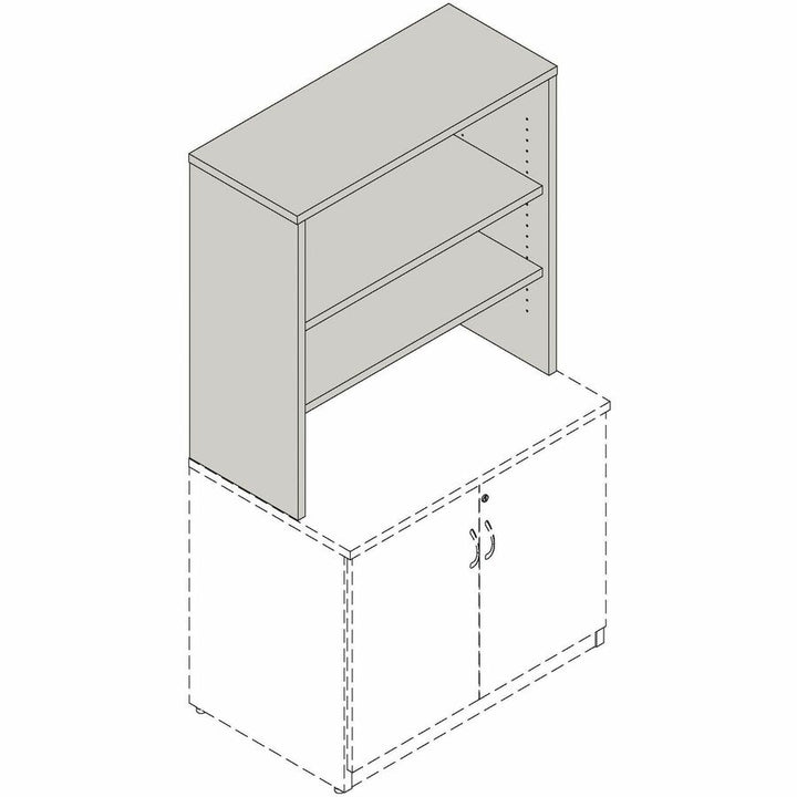 Image of Lorell Bookcase, Stack-on, 36"x15"x36", Weathered Charcoal