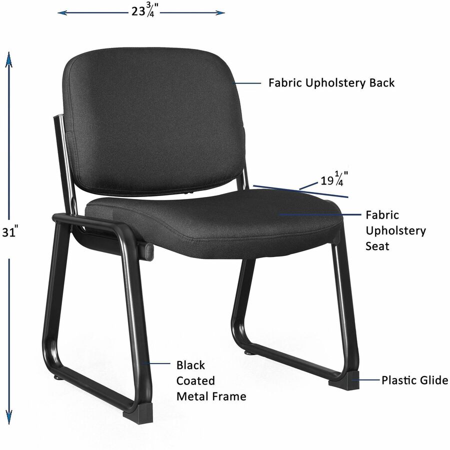Image of Lorell Guest Chair, Fabric, 24-3/4"x26"x33-1/2", Black