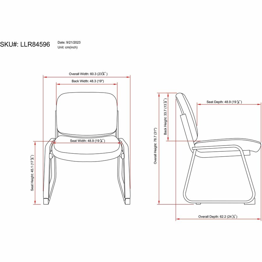 Image of Lorell Guest Chair, Fabric, 24-3/4"x26"x33-1/2", Black