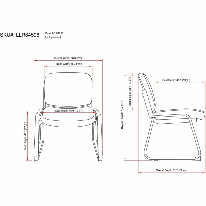 Image of Lorell Guest Chair, Fabric, 24-3/4"x26"x33-1/2", Black