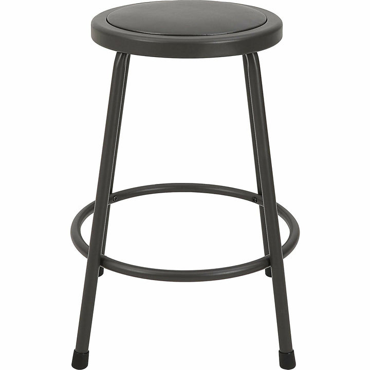 Image of Lorell Stool,No Back,Metal,24"H Padded Vinyl Seat,Light Gray