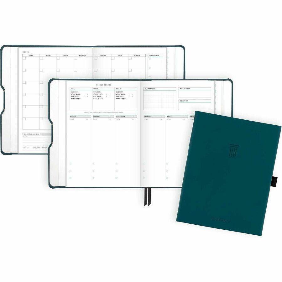 Image of AT-A-GLANCE® Foundation Undated Weekly/Monthly Planner, 8.5" x 6.75", Blue Cover, 12-Month: Undated