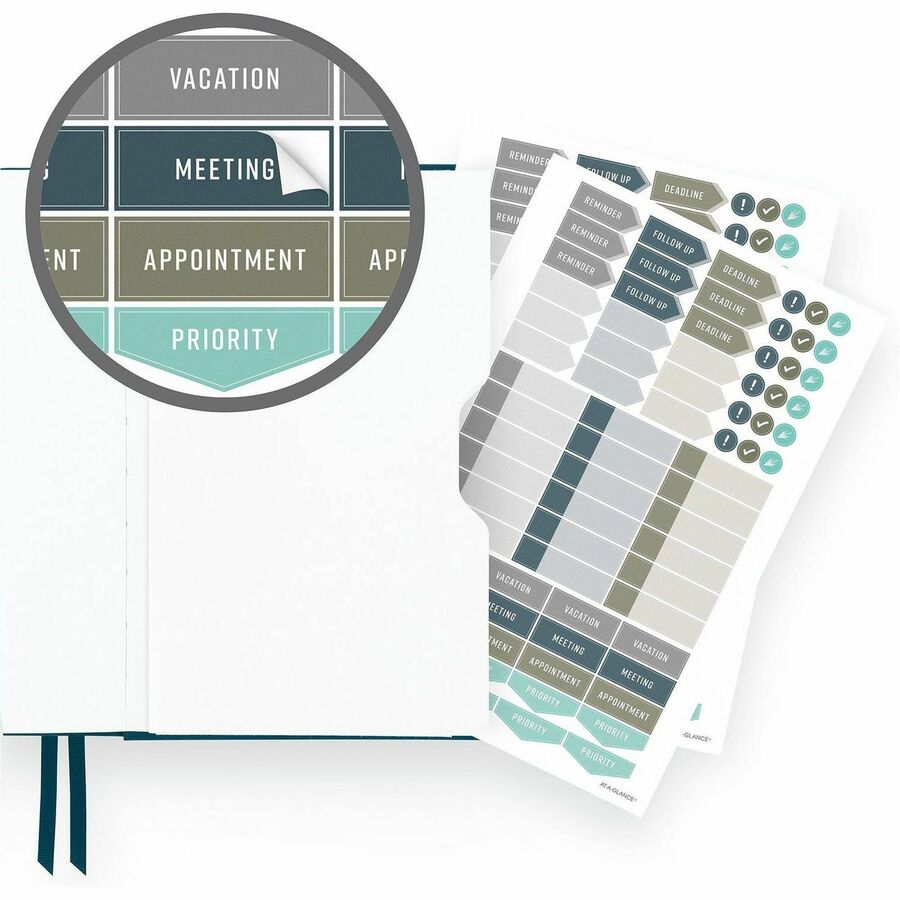 Image of AT-A-GLANCE® Foundation Undated Weekly/Monthly Planner, 8.5" x 6.75", Blue Cover, 12-Month: Undated