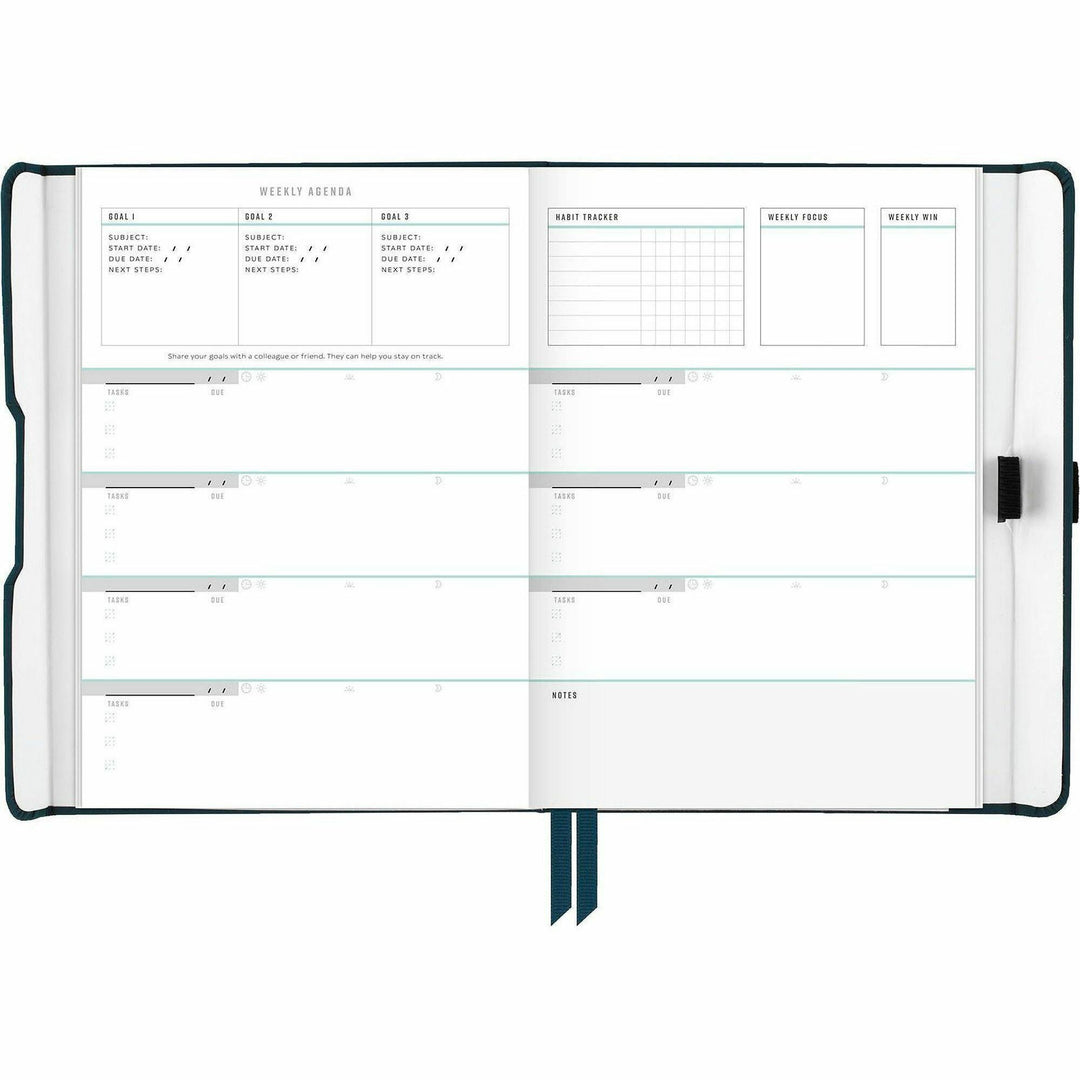 Image of AT-A-GLANCE® Foundation Undated Weekly/Monthly Planner, 8.5" x 6.75", Blue Cover, 12-Month: Undated