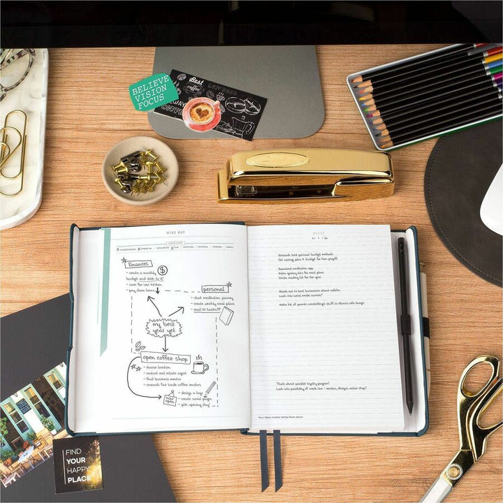 Image of AT-A-GLANCE® Foundation Undated Weekly/Monthly Planner, 8.5" x 6.75", Blue Cover, 12-Month: Undated