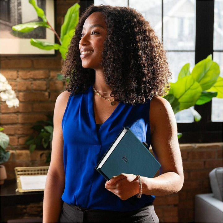 Image of AT-A-GLANCE® Foundation Undated Weekly/Monthly Planner, 8.5" x 6.75", Blue Cover, 12-Month: Undated